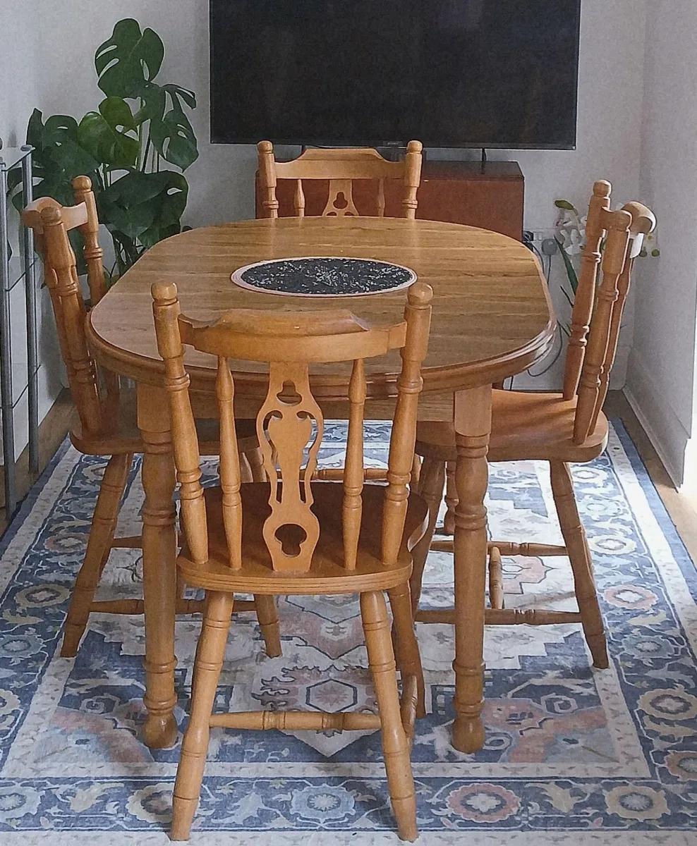Extendable Dining Table and Chairs for sale - Image 1