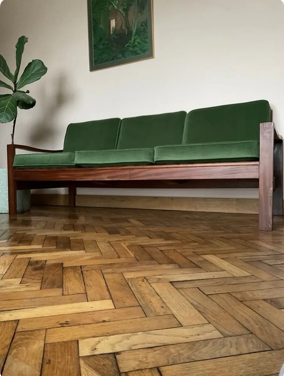 teak sofa mid century vintage retro danish - Image 1