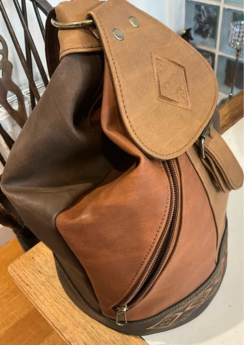 Mike Gwent Leather & Brushed Suede Back Pack - Image 3