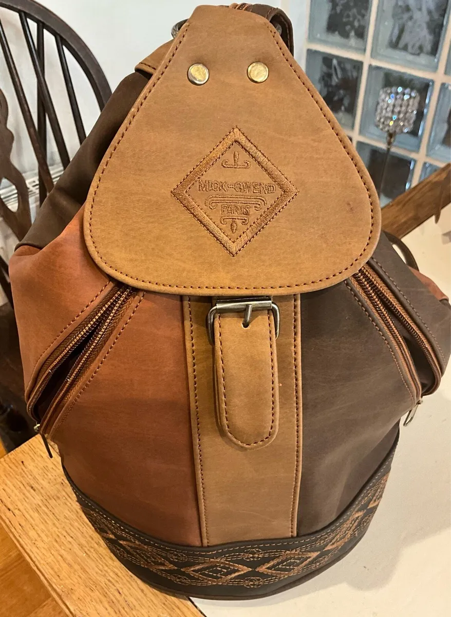 Mike Gwent Leather & Brushed Suede Back Pack - Image 1