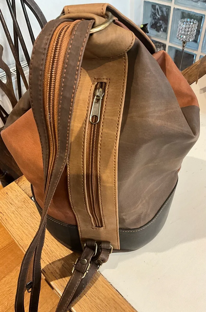 Mike Gwent Leather & Brushed Suede Back Pack - Image 2