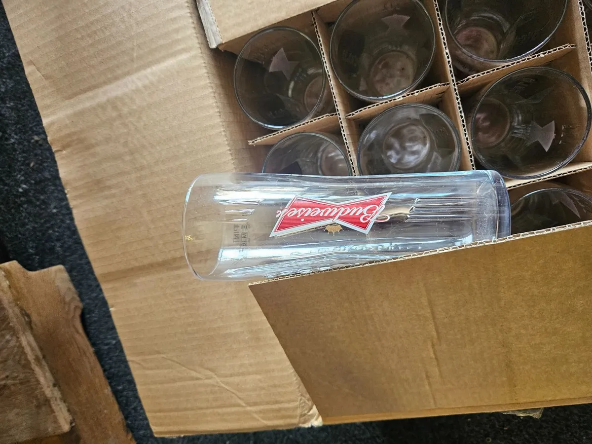 Guinness Budweiser Pint Glasses - Image 2