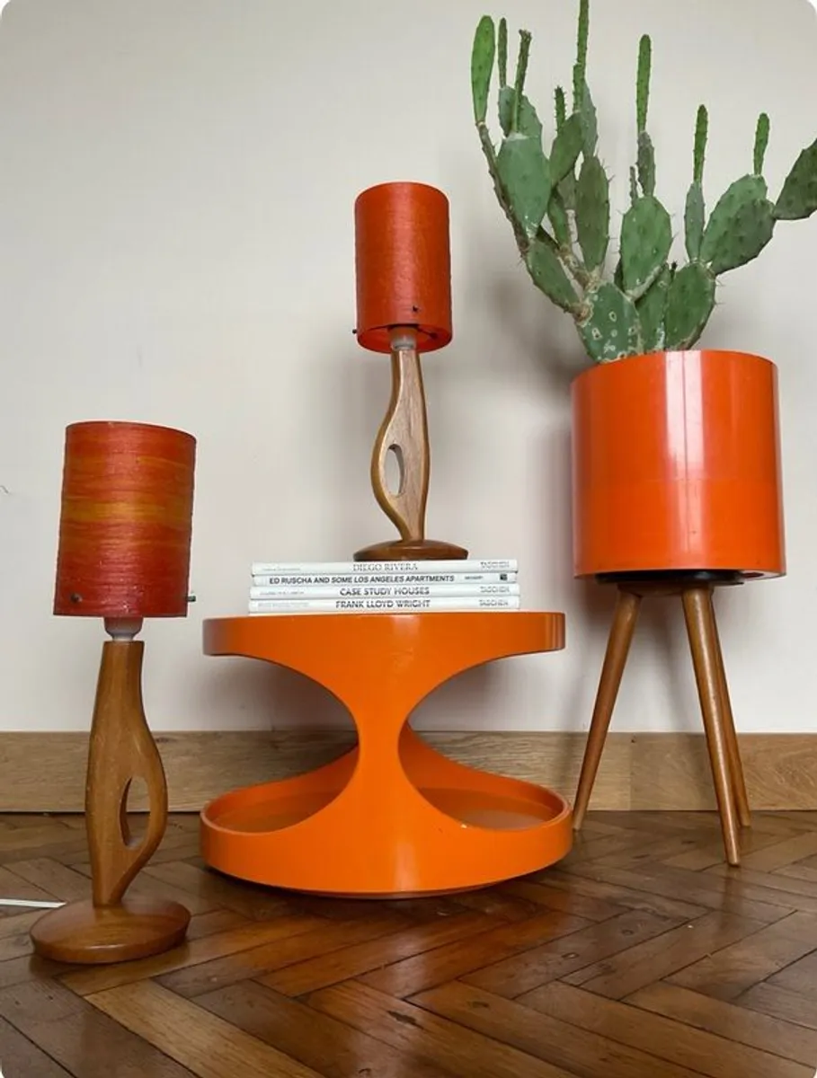 mid century lamps teak retro danish - Image 2