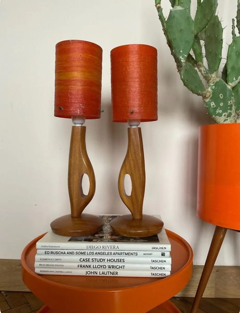 mid century lamps teak retro danish - Image 3