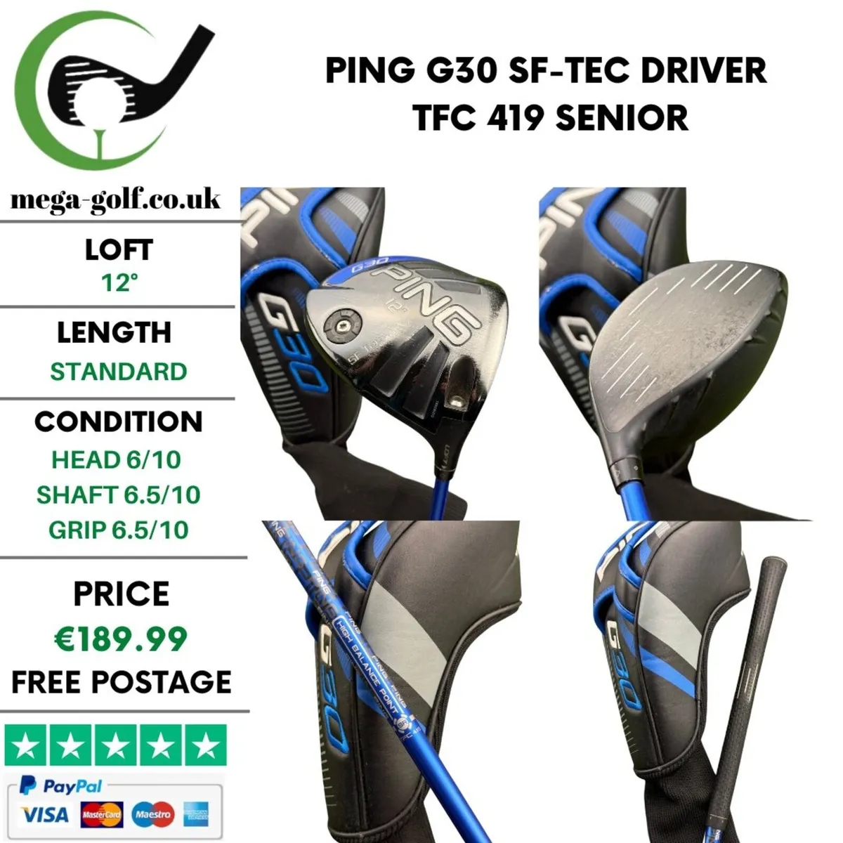 Ping G30 SF-Tec Driver / 12° / TFC 419 Senior - Image 1