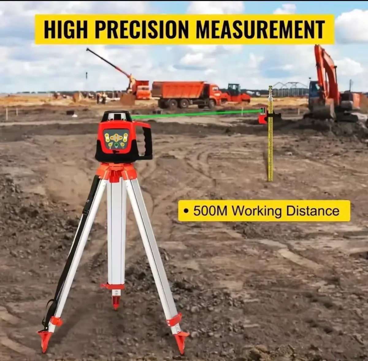 360 Rotary Laser Level Self-Leveling 500m kit - Image 1