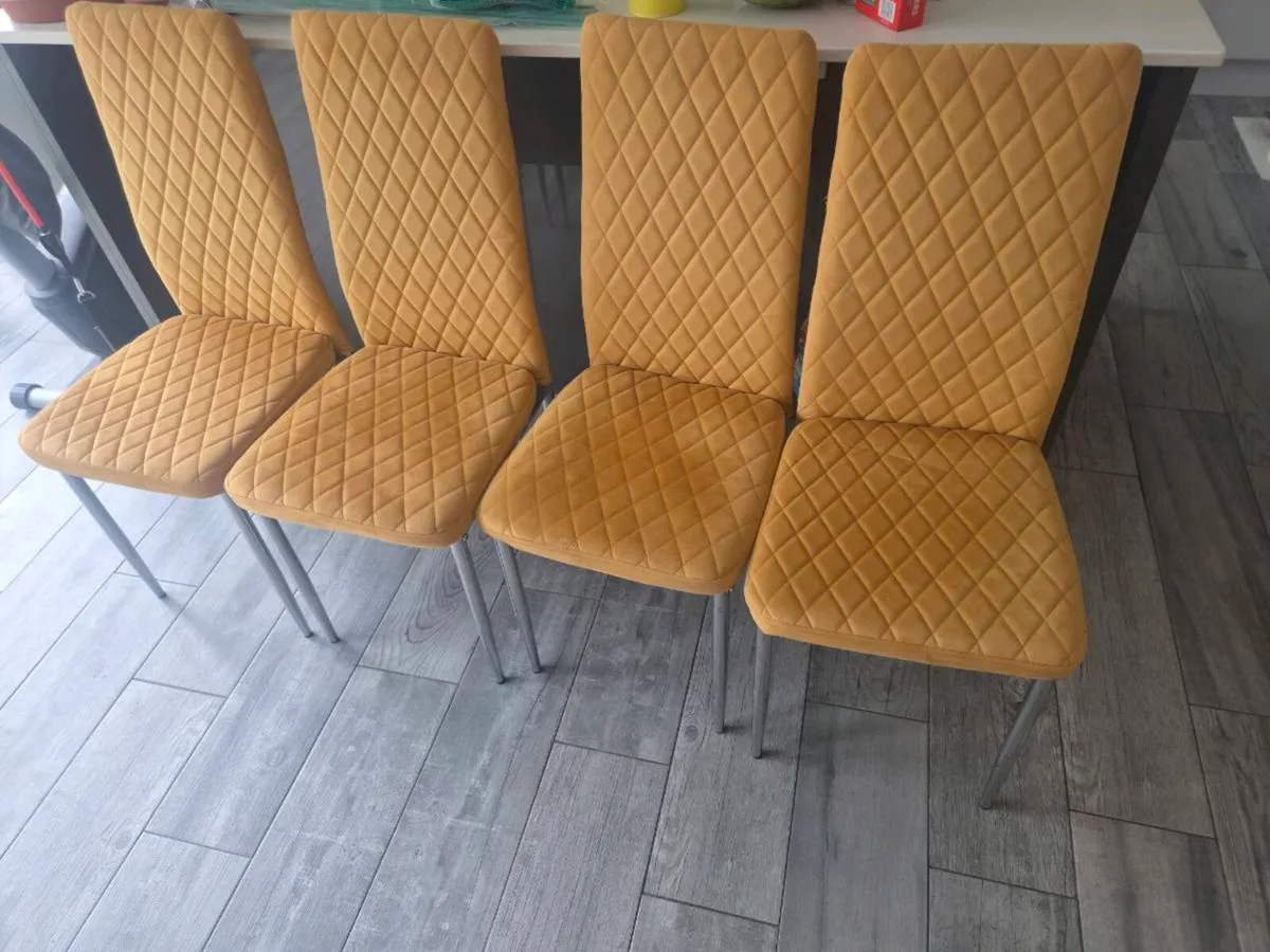 Mustard Dining Chairs x4 - Image 1