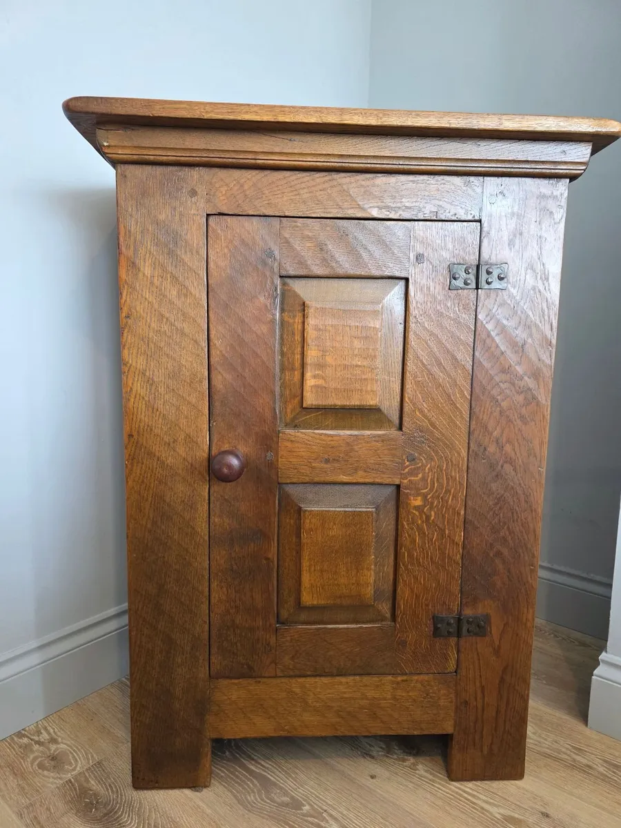 Mid-Century Solid Oak Cabinet - Image 1