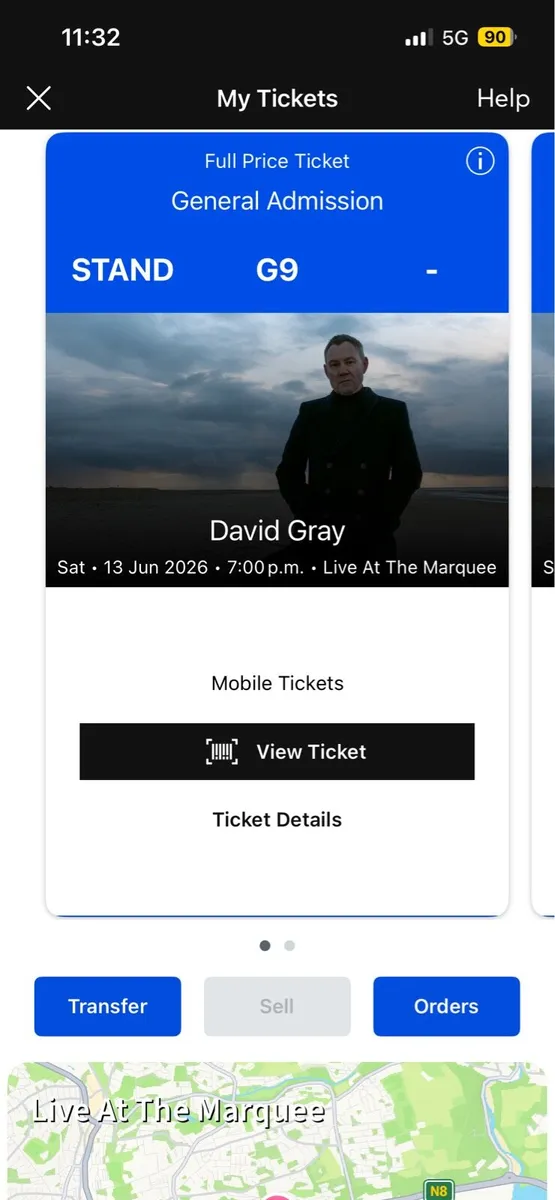 2 tickets for David gray Saturday 13 June in cork