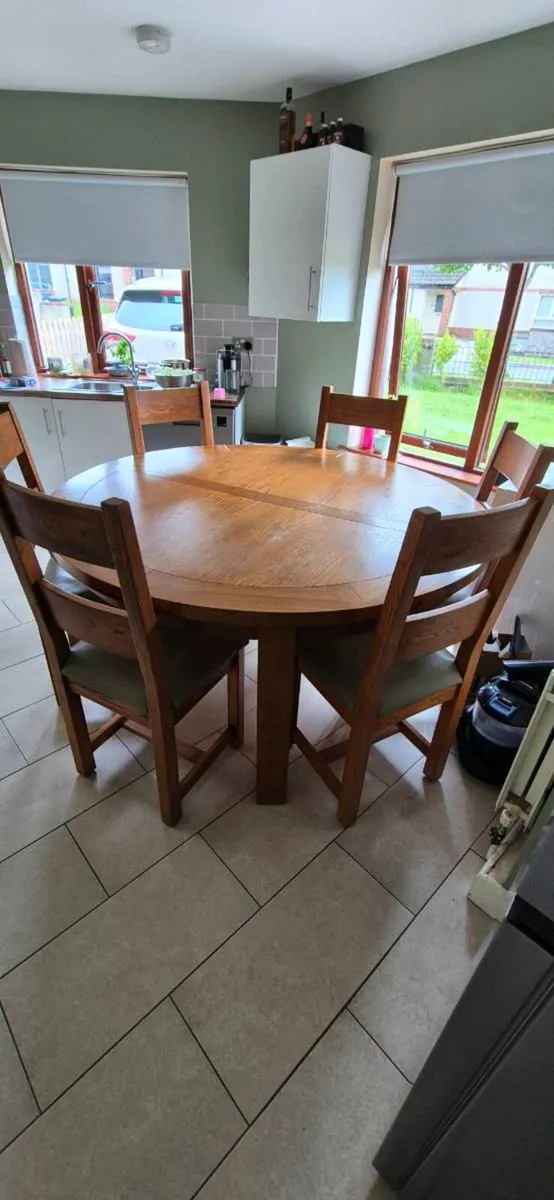 Kitchen table and six chairs - Image 2