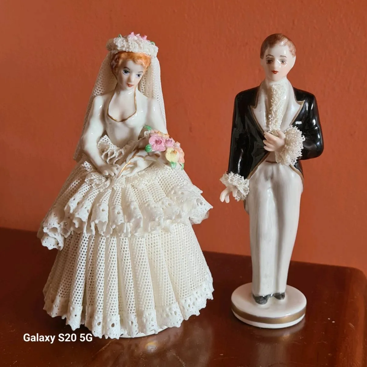 Irish Dresden wedding couple figurines - Image 1