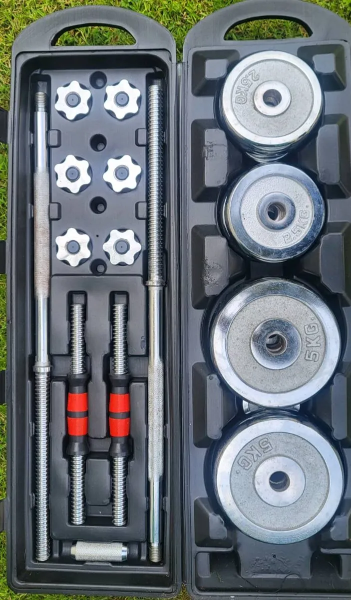 50kg Chrome Barbell & Dumbbell set - Image 1