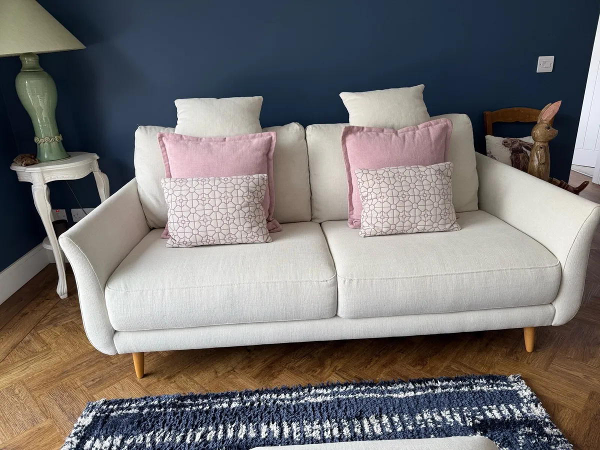 Fama 2 seater sofa and swivel chair - Image 1