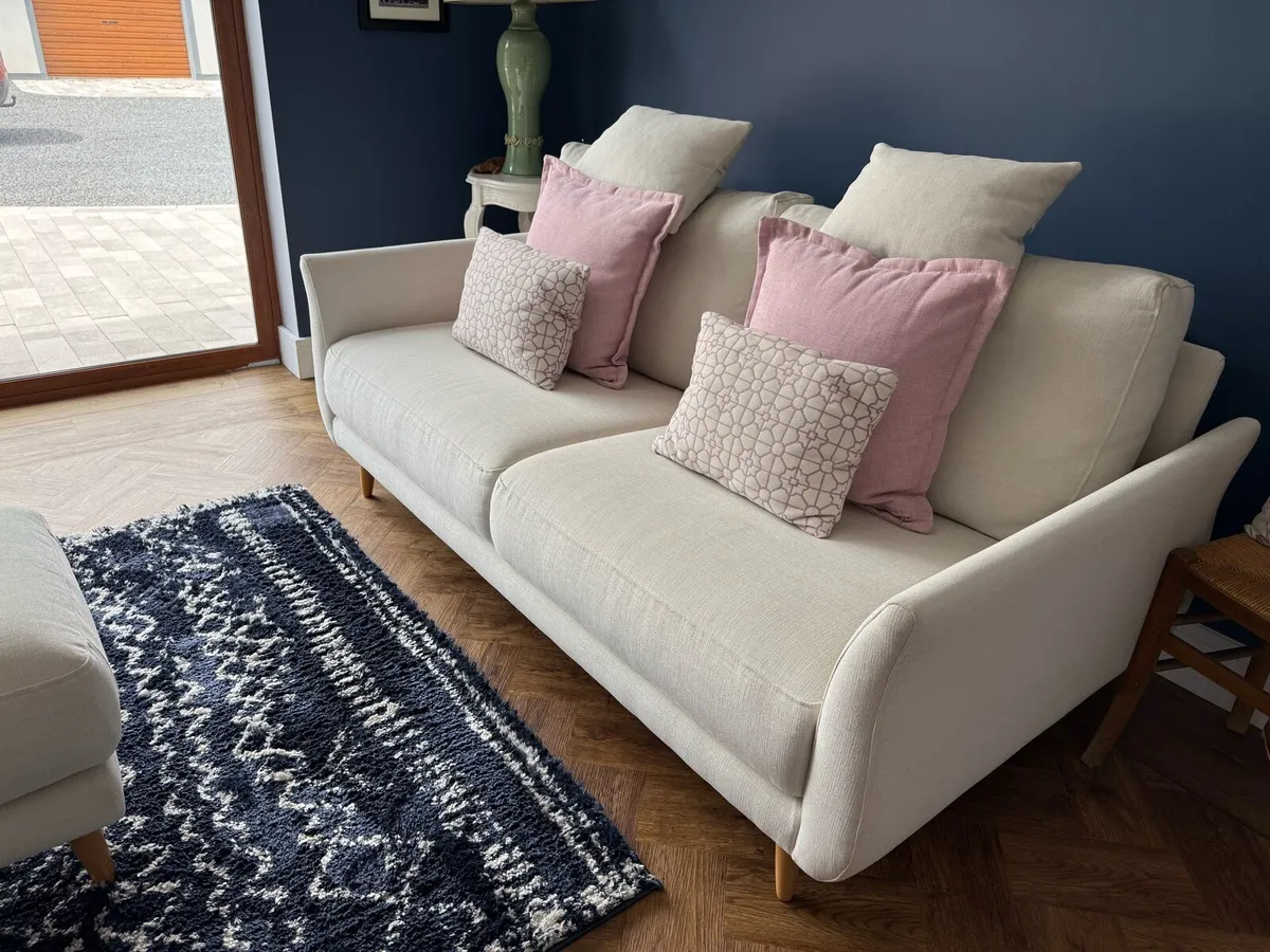 Fama 2 seater sofa and swivel chair - Image 4