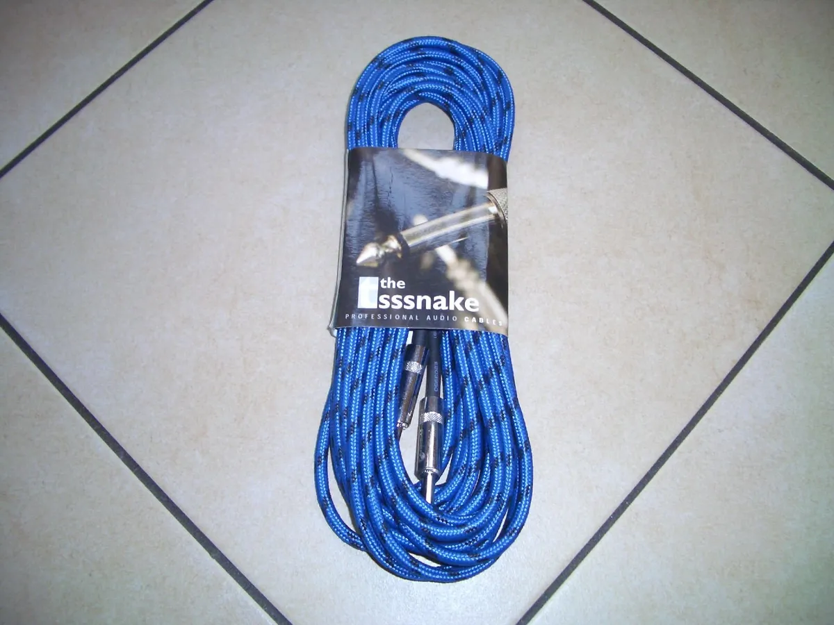 5 New Braided 1/4 Jack Instrument Cables - Image 2