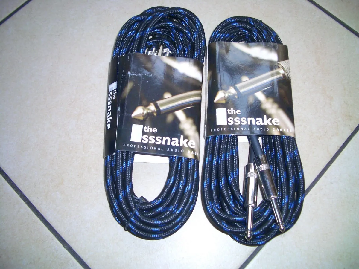 5 New Braided 1/4 Jack Instrument Cables - Image 3