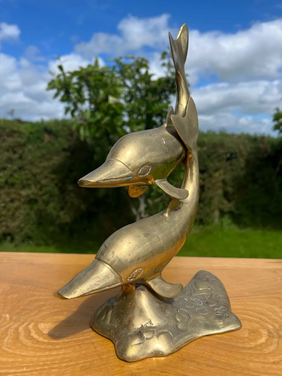 Mid century brass dolphins - Image 2