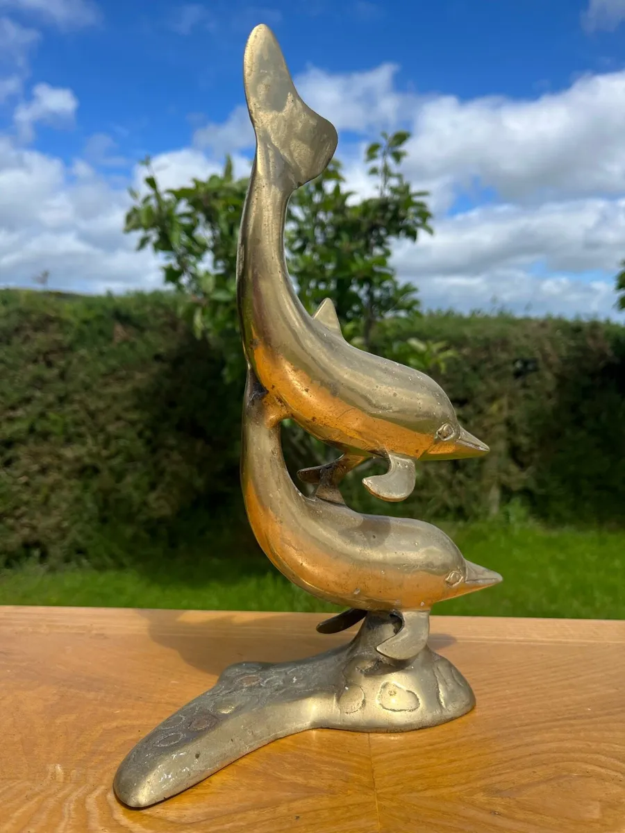 Mid century brass dolphins - Image 3