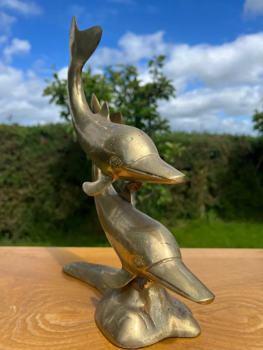 Mid century brass dolphins - Image 4