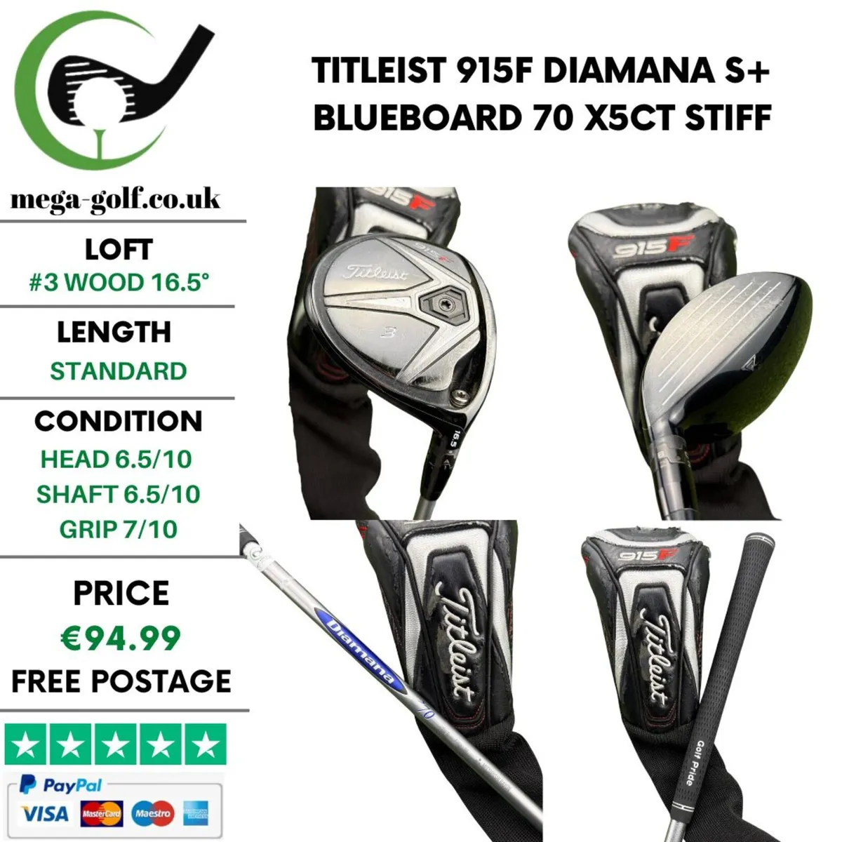 Titleist 915F #3 Wood 16.5° / Stiff - Image 1