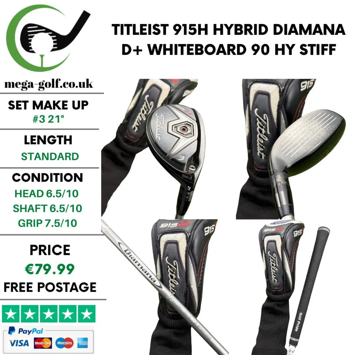 Titleist 915H Hybrid / #3 21° / Stiff - Image 1