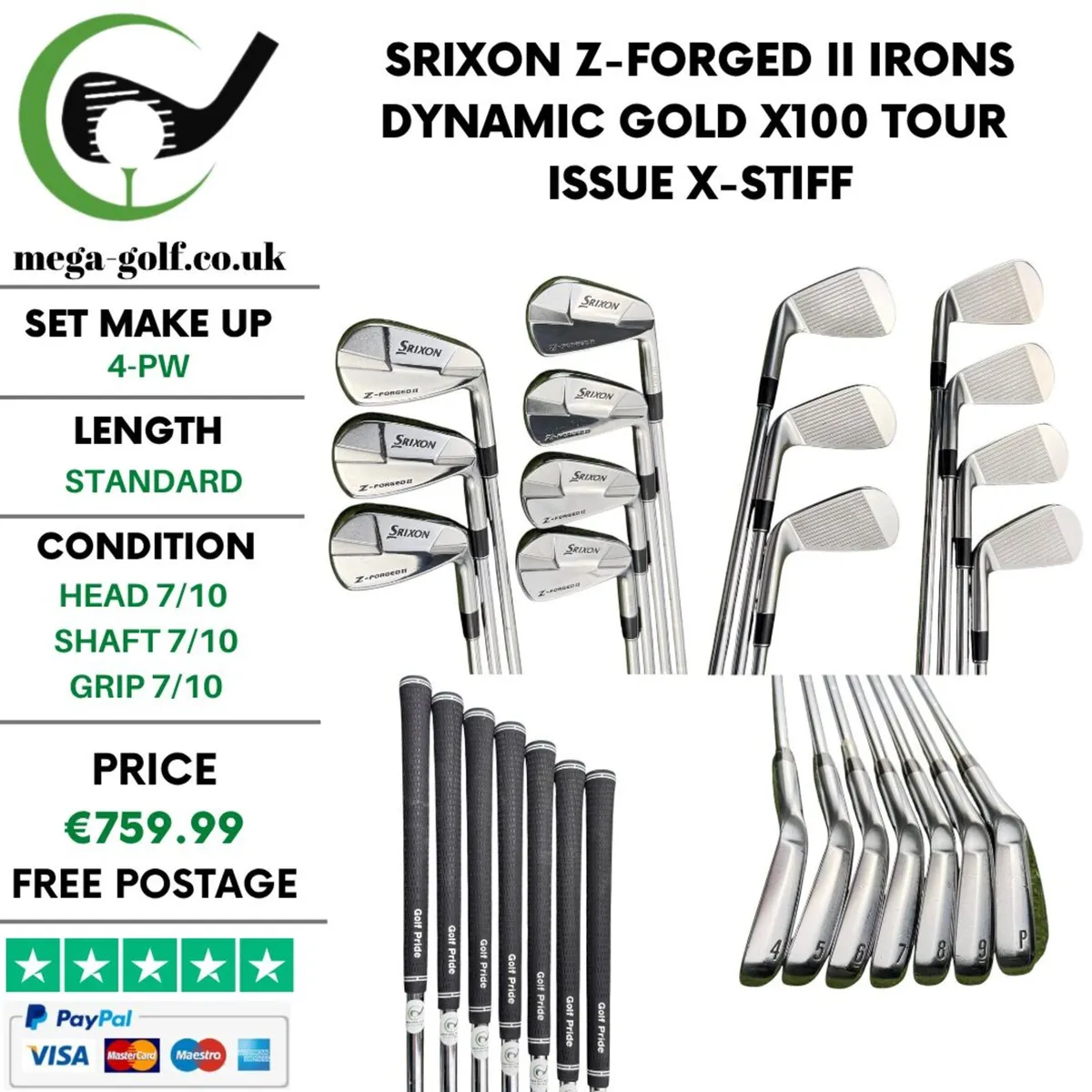 Srixon Z-Forged II Irons / 4-Pw / X-Stiff - Image 1