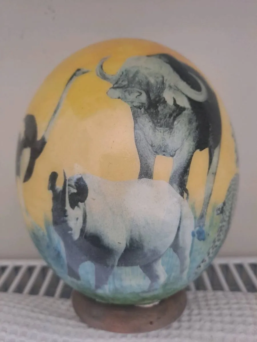 South African Ostrich Egg Decorative Ornament - Image 3