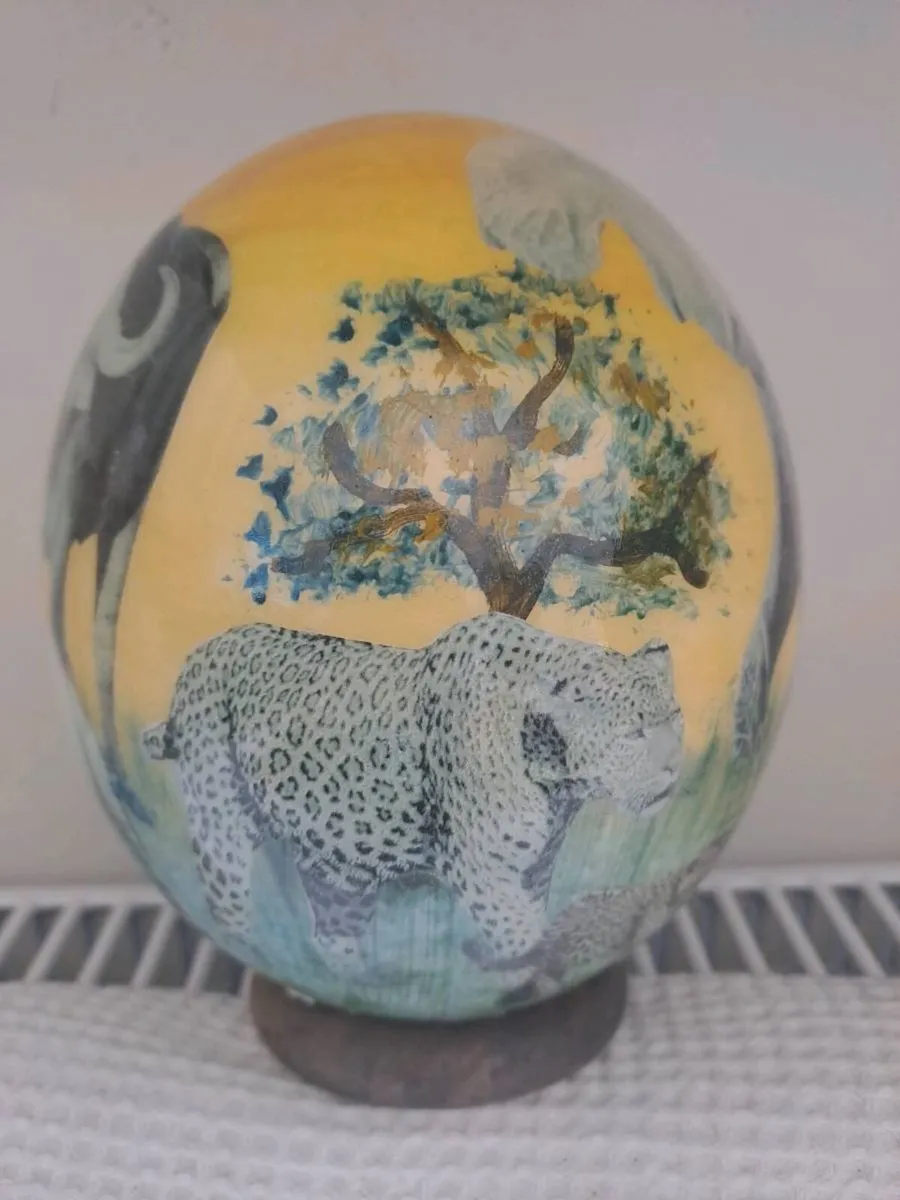 South African Ostrich Egg Decorative Ornament - Image 1