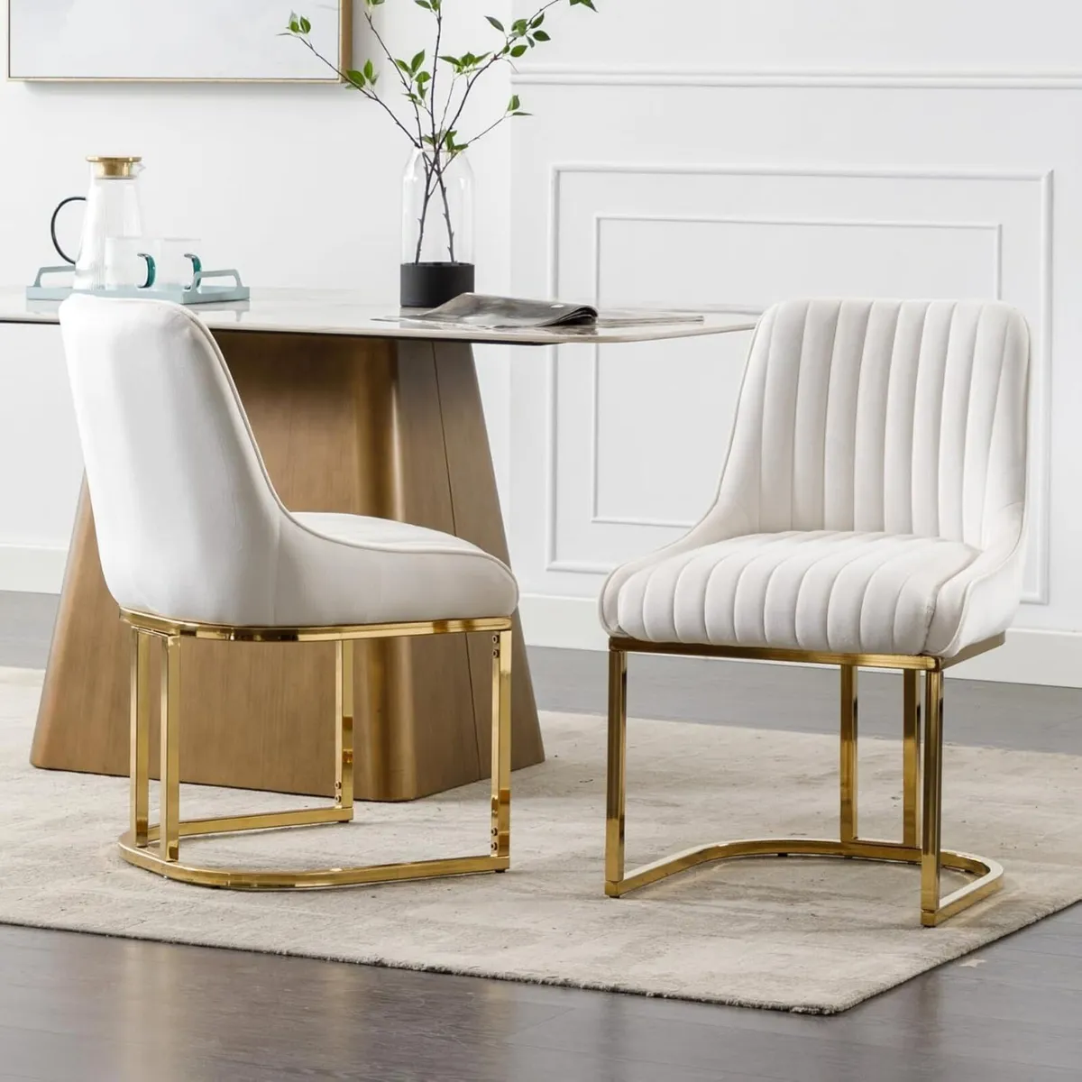 Velvet Dining Chairs Set of 2 (Multiple Colours) - Image 3