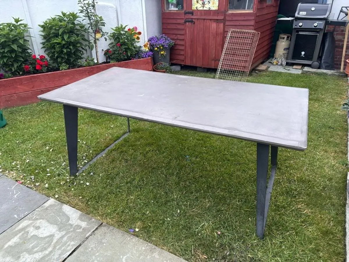 Large concrete resin topped table available free to take. - Image 4