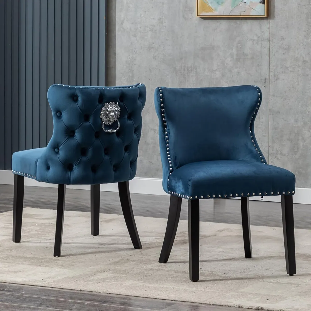 Velvet Dining Room Chairs, Set of 2, Kitchen Chair - Image 1
