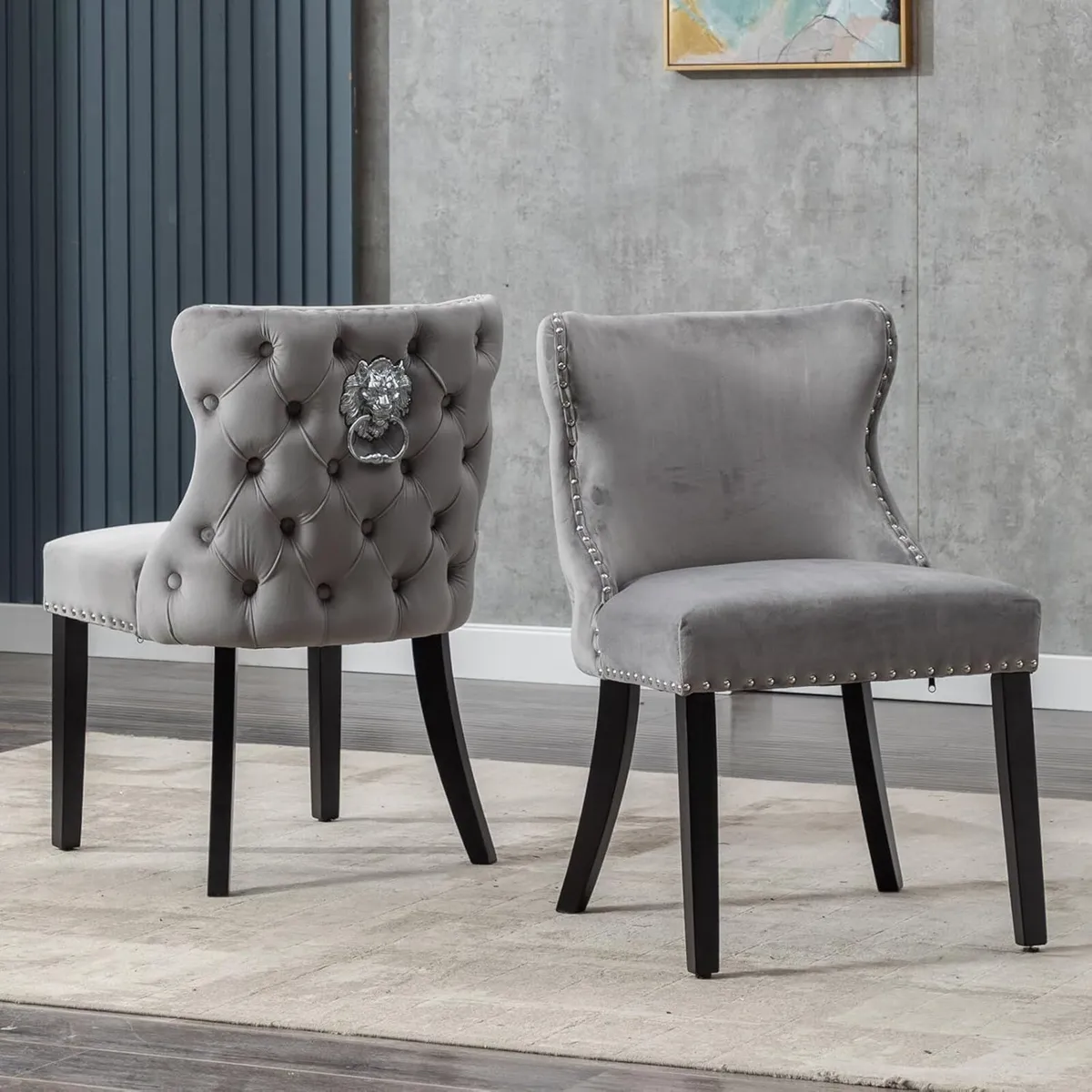 Velvet Dining Room Chairs, Set of 2, Kitchen Chair - Image 2