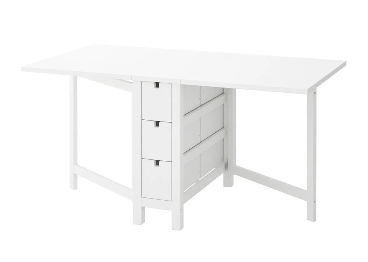 IKEA gateleg table white (Norden) - Image 1