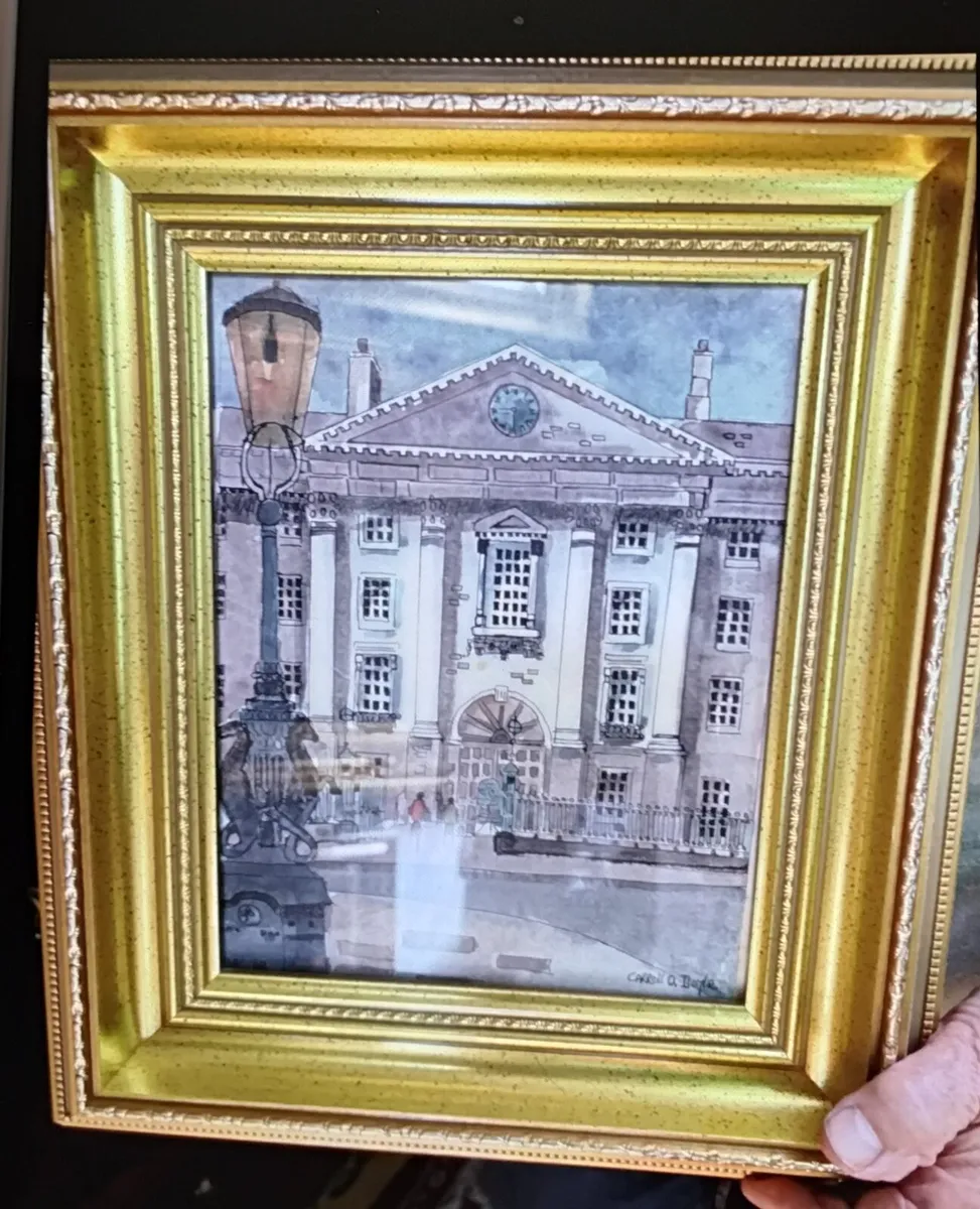 Trinity painting with gold frame