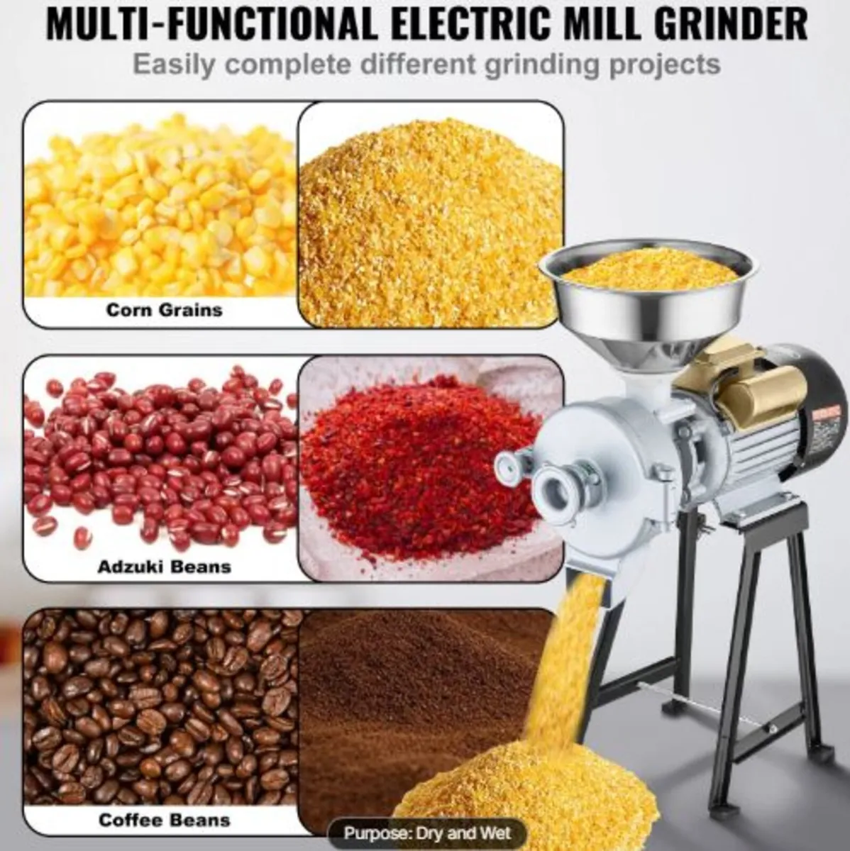 Electric Grain Mill Grinder, 3000W Spice Grinders - Image 2