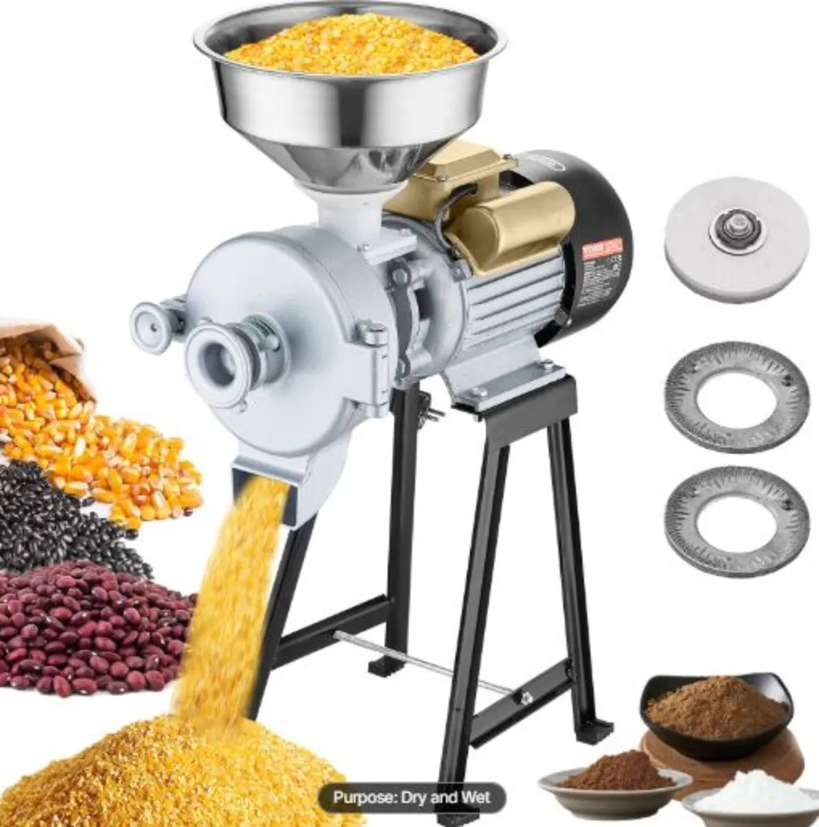 Electric Grain Mill Grinder, 3000W Spice Grinders - Image 1
