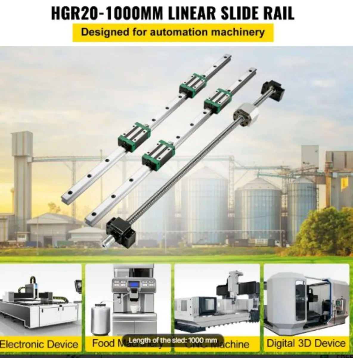 Linear Guide Rail 2Pcs HGR20-1000mm Linear Slide - Image 2