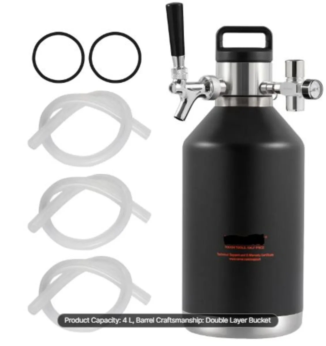 Beer Growler Tap System, 128Oz 4L Mini Kg, 304 - Image 1