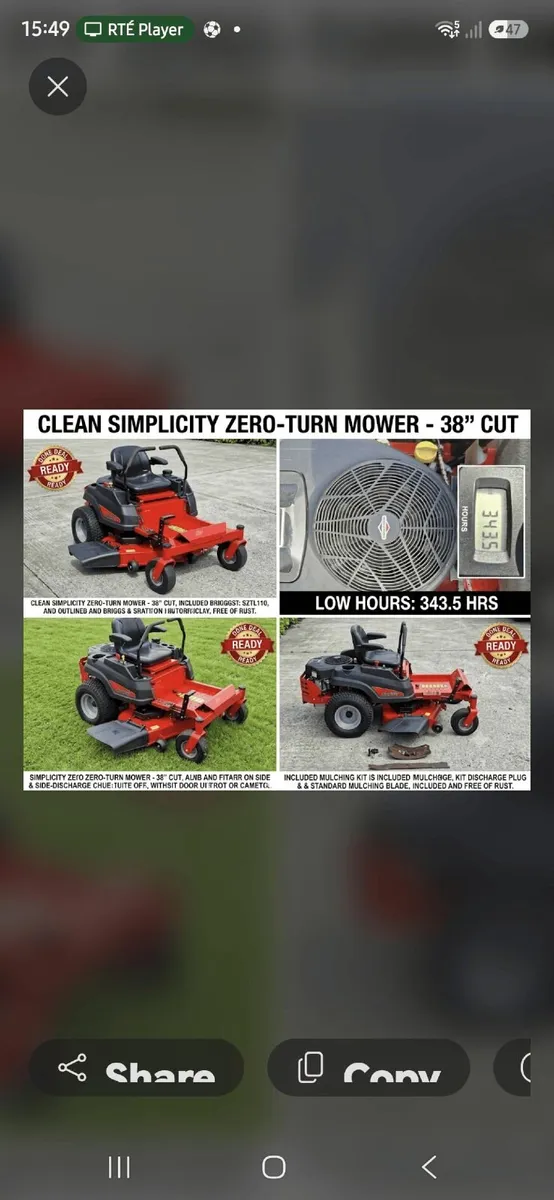 Zero Turn Rideon Lawnmower - Image 1