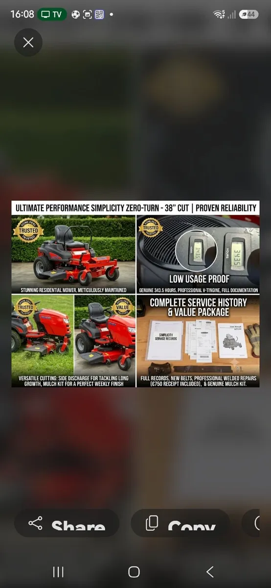 Zero Turn Rideon Lawnmower - Image 2