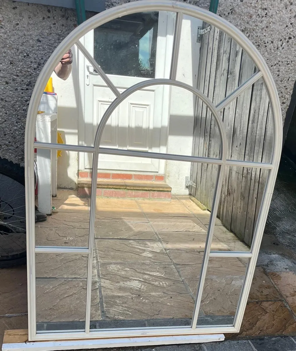 Stunning cream metal frame mirror