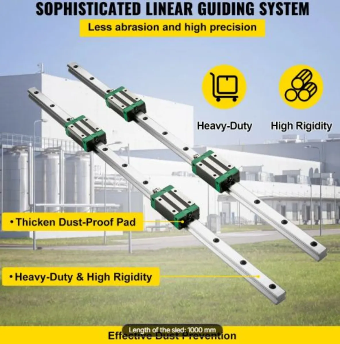 Linear Guide Rail 2Pcs HGR20-1000mm Linear Slide - Image 3