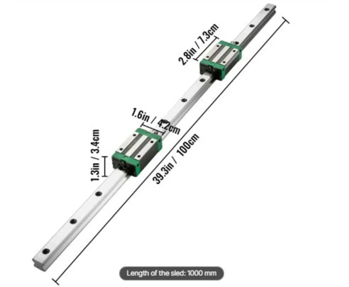 Linear Guide Rail 2Pcs HGR20-1000mm Linear Slide - Image 4