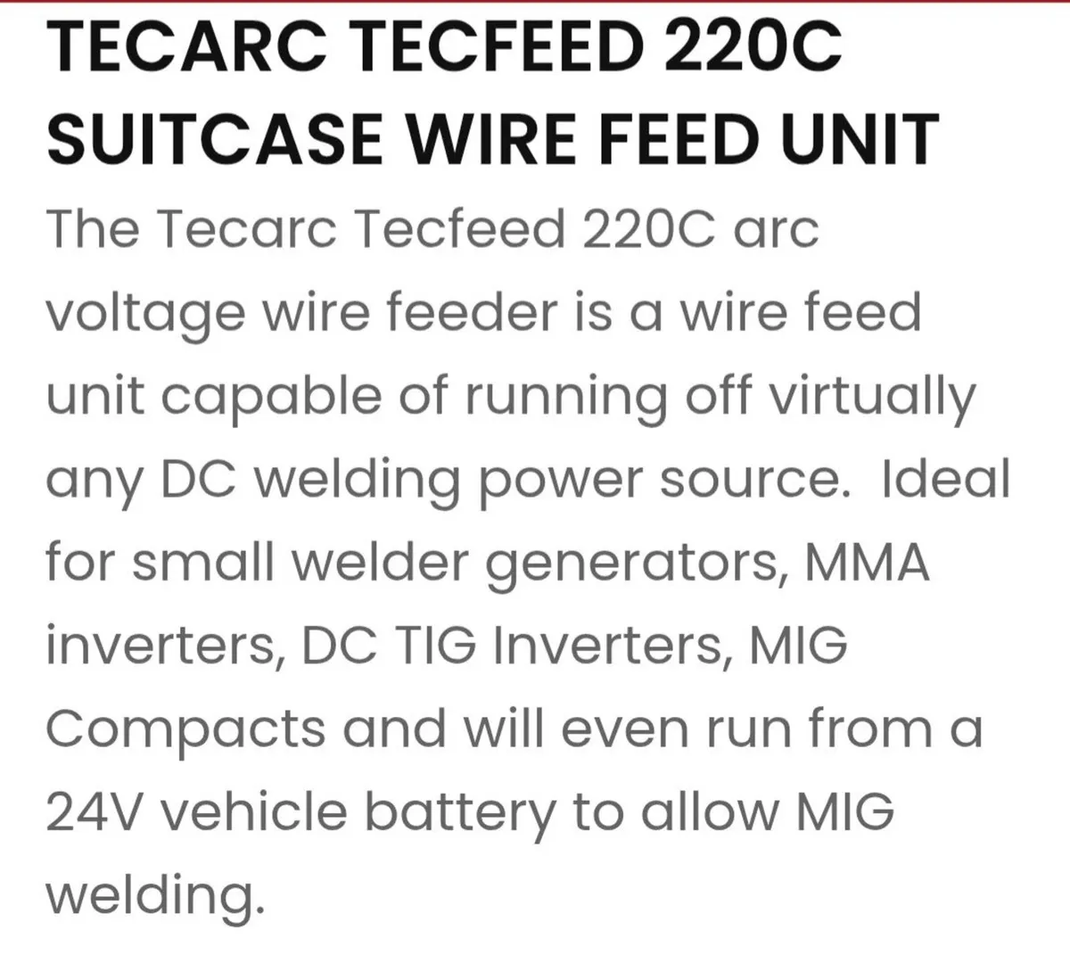 Tec arc wire feeder - Image 3