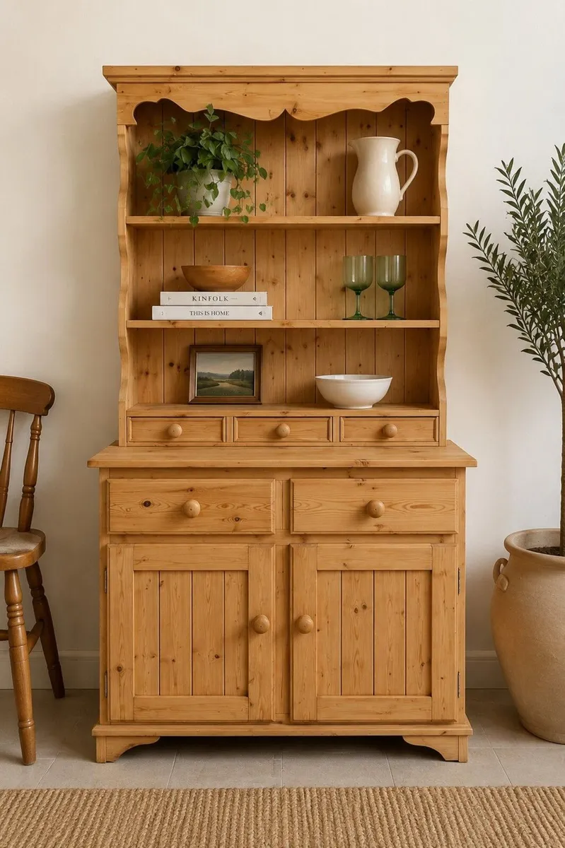 Small Solid Pine Dresser with Shelves - Image 1