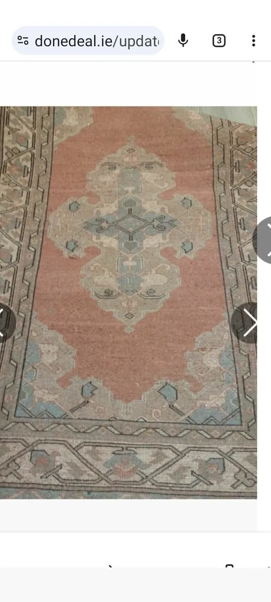 Vintage handmade 100% wool rug. - Image 4