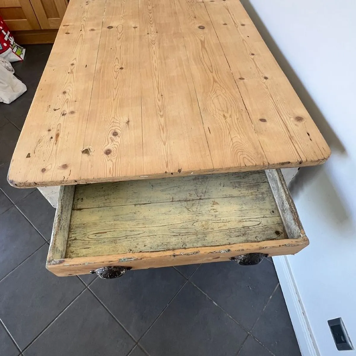 Antique Pine Table over 100 years old - Image 4