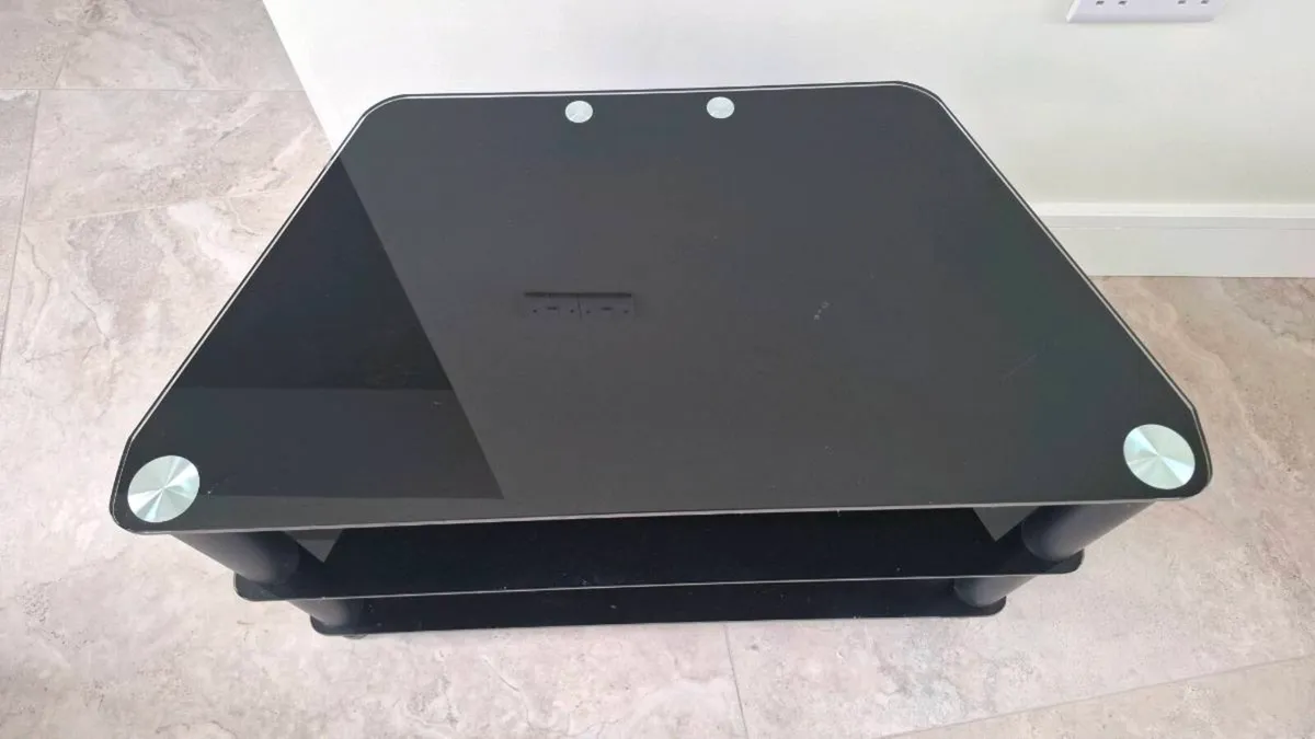 Black Glass Television Stand - Image 2
