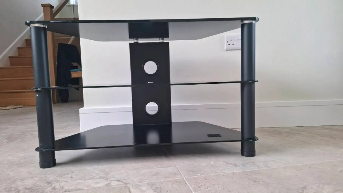 Black Glass Television Stand - Image 3