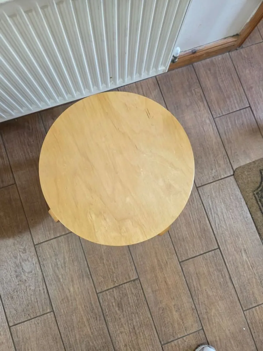 Round Wooden Side Table - Image 3